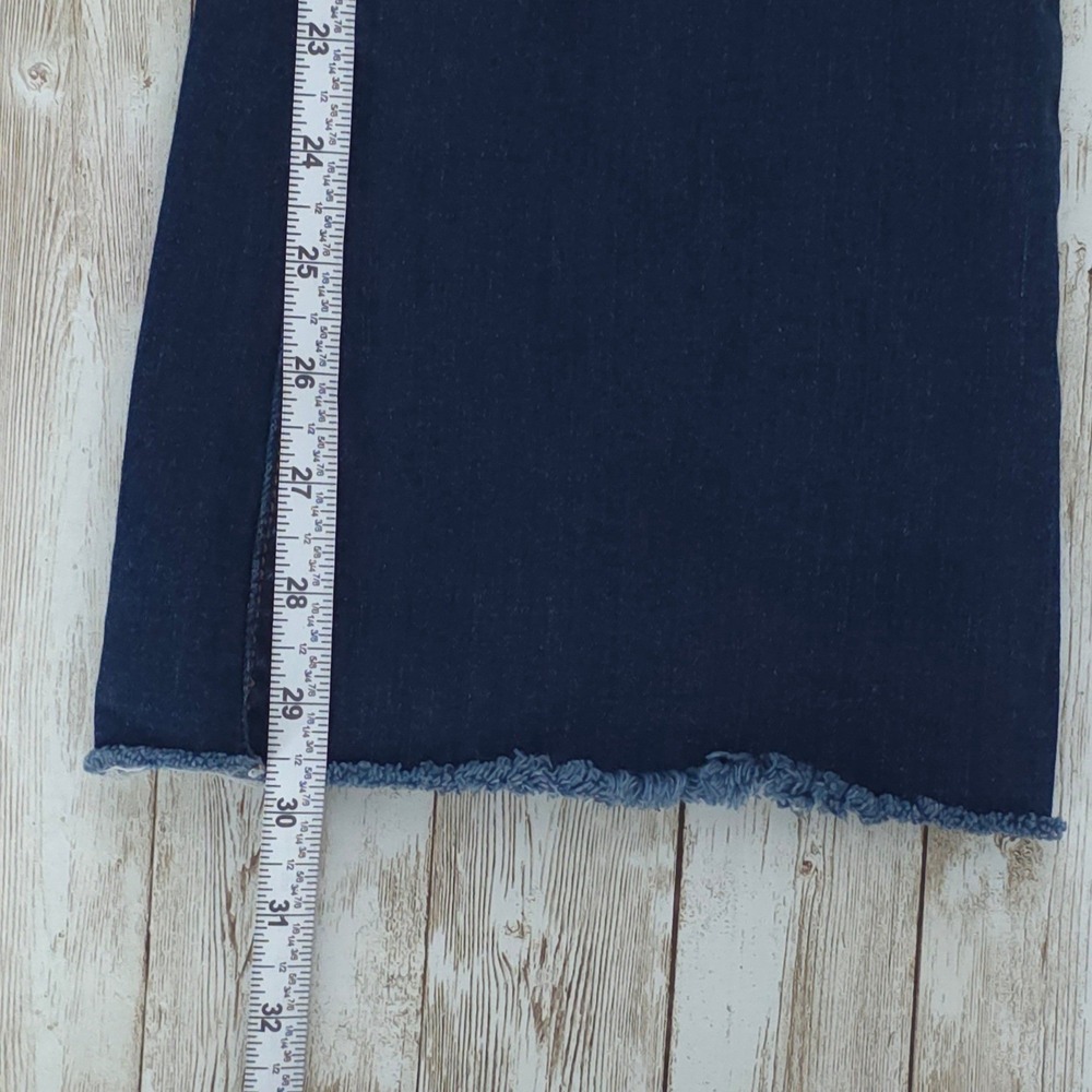 LOFT Slim Flare High Rise Frayed Hem Medium Wash Denim Jeans Womens 27/4 - Picture 5 of 9